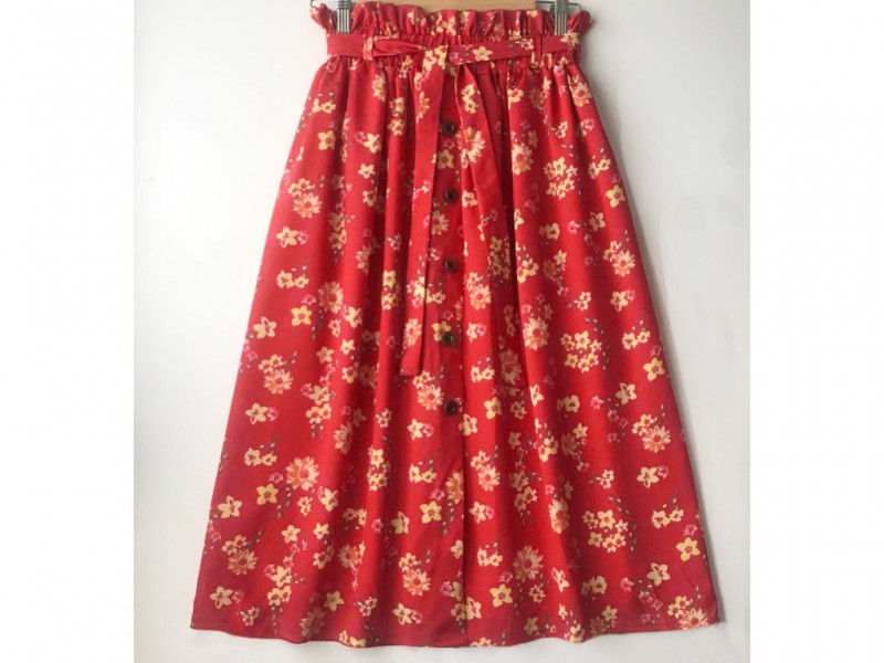 دامن دکمه دار گلدار  قد 75  کد (408)