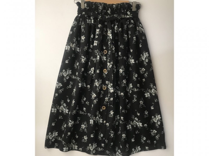 دامن دکمه دار گلدار  قد 75  کد (407)
