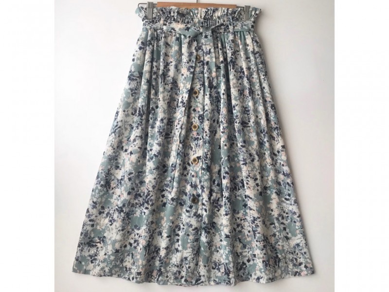 دامن دکمه دار گلدار  قد 75  کد (415)