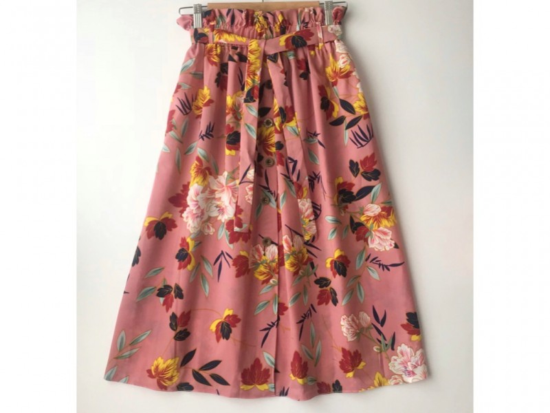 دامن دکمه دار گلدار  قد 75  کد (411)