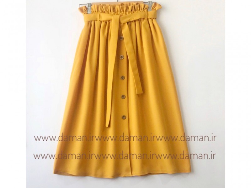 دامن جلو دکمه زرد  قد 75