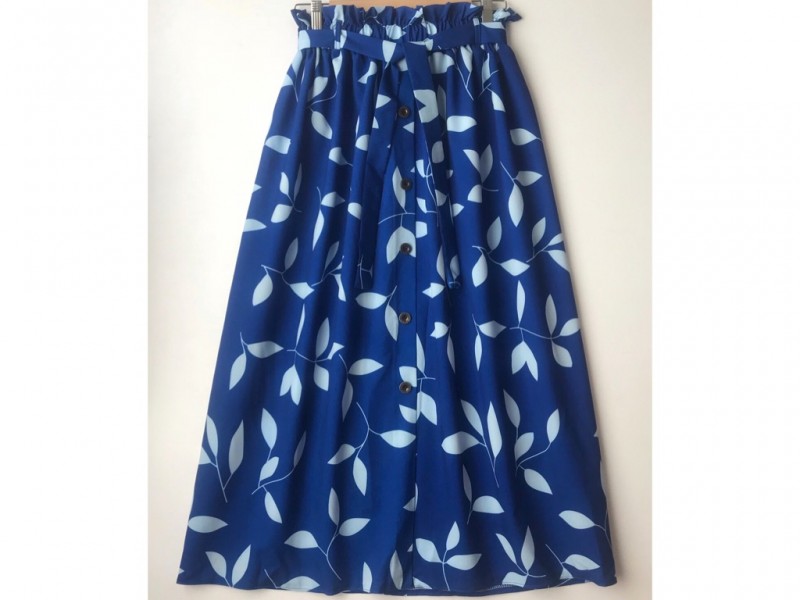 دامن دکمه دار گلدار  قد 90  کد (555)