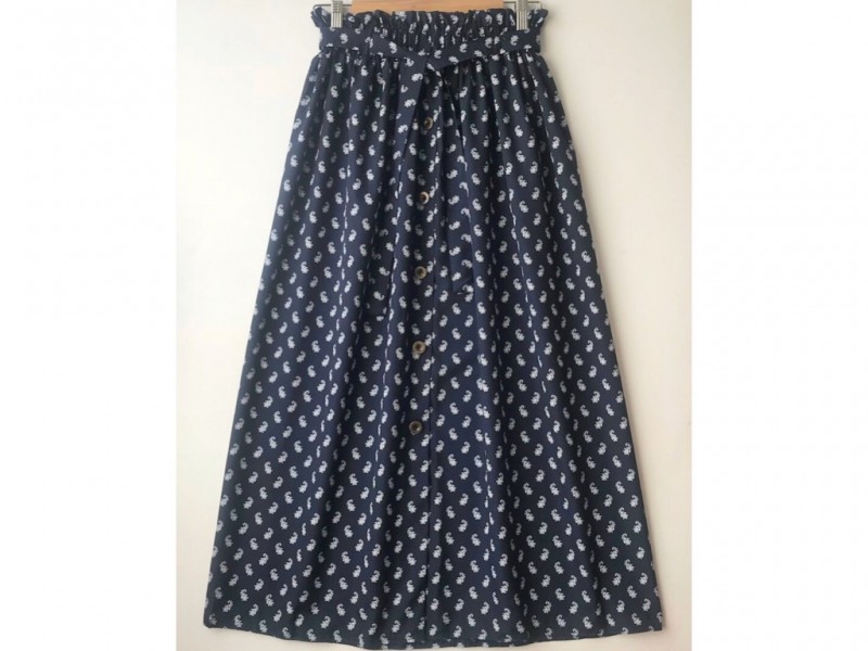 دامن دکمه دار گلدار  قد 90  کد (575)