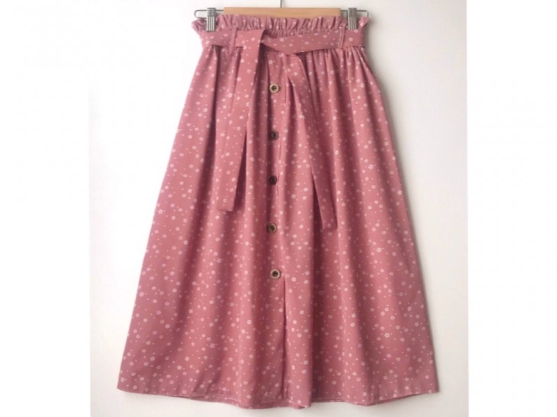 دامن دکمه دار گلدار  قد 75  کد (579)