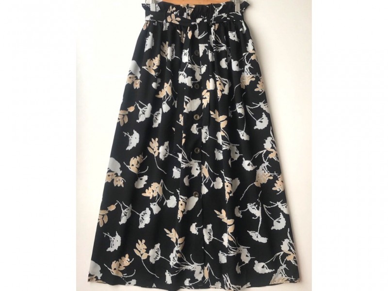 دامن دکمه دار گلدار  قد 90  کد (577)