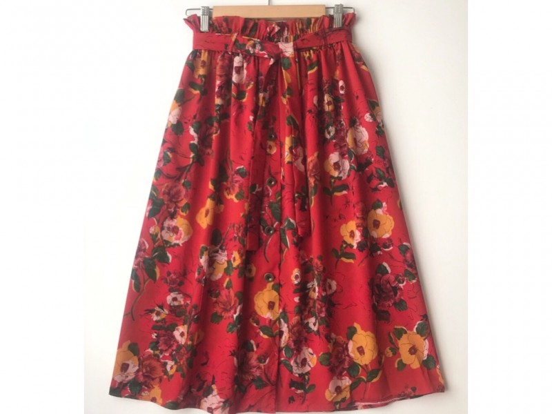 دامن دکمه دار گلدار  قد 75  کد (573)