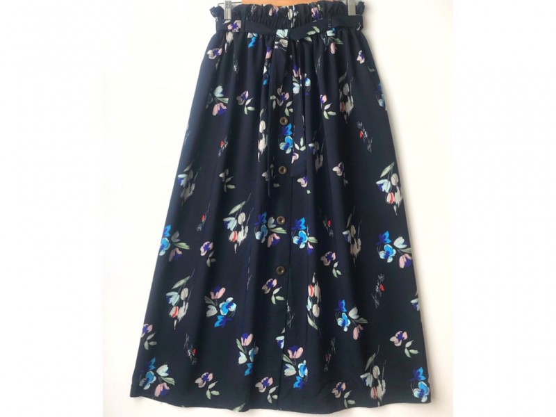 دامن دکمه دار گلدار  قد 90  کد (580)