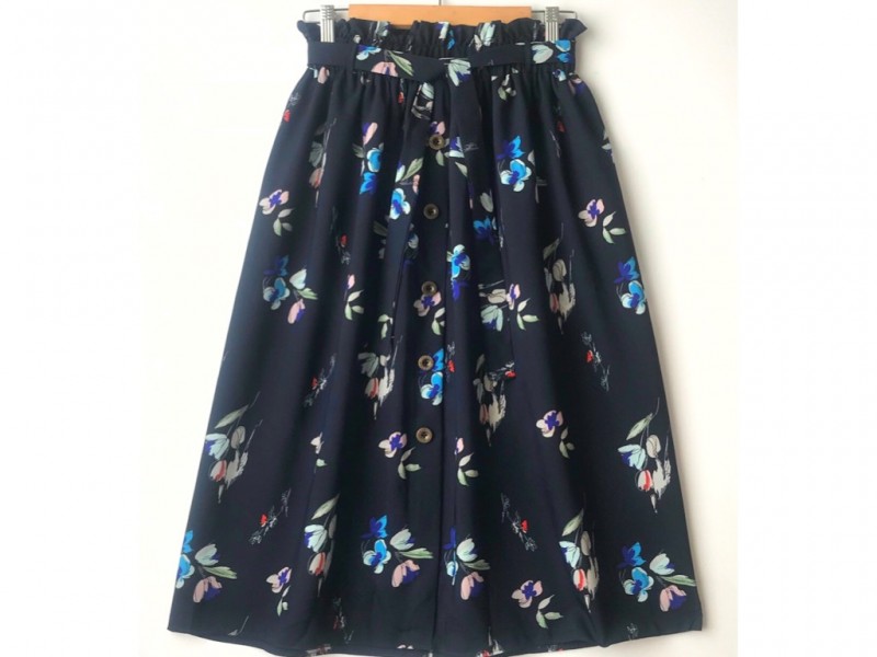 دامن دکمه دار گلدار  قد 75  کد (580)