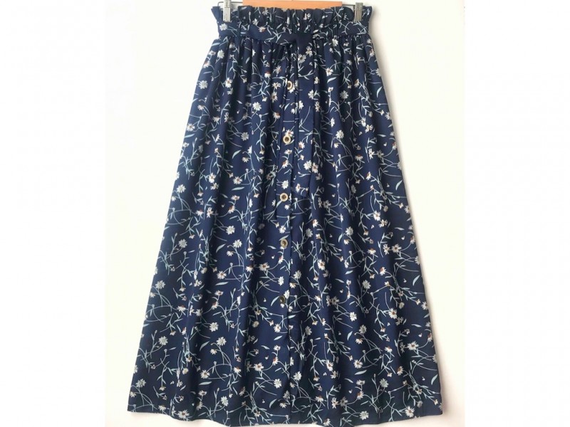 دامن دکمه دار گلدار  قد 90  کد (559)