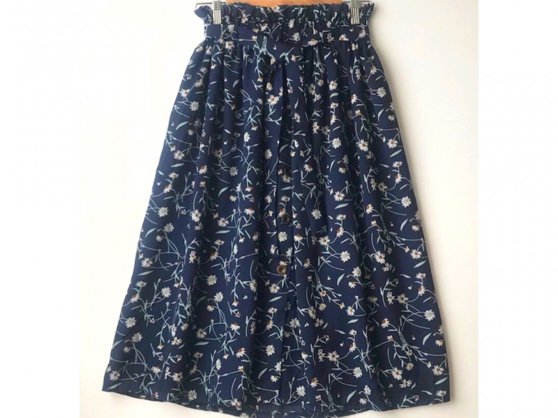 دامن دکمه دار گلدار  قد 75  کد (559)