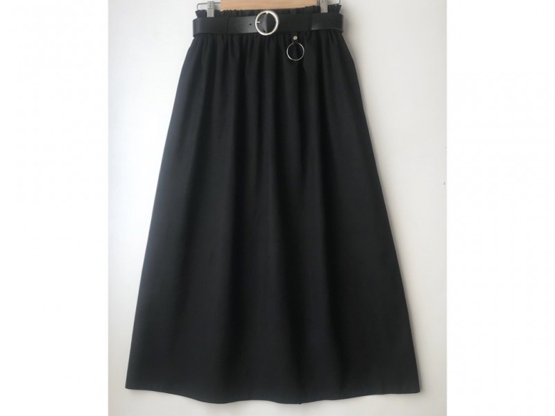 دامن میکرو مشکی با کمربند قد 90
