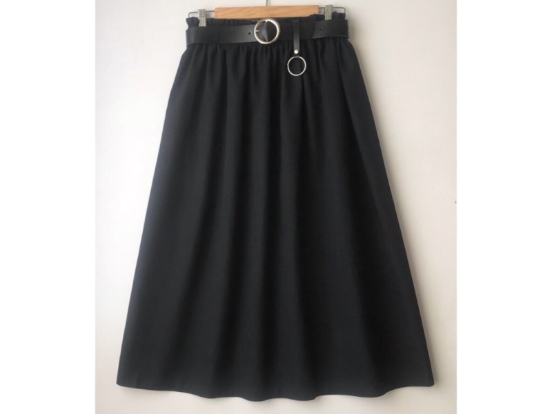 دامن میکرو مشکی با کمربند قد 80