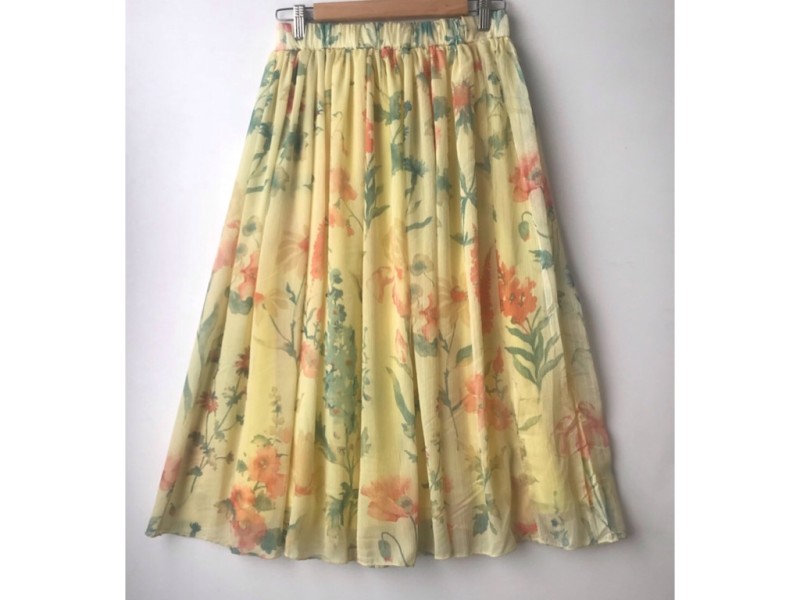 دامن حریر گلدار  قد 75  کد (626)