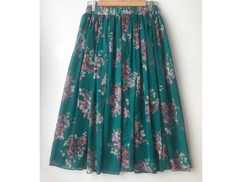 دامن حریر گلدار  قد 75  کد (648)