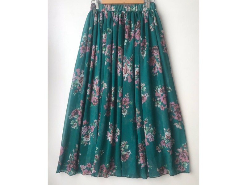 دامن حریر گلدار  قد 90 کد (648)