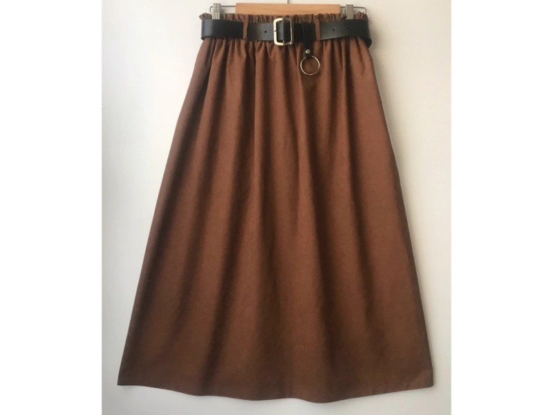 دامن میکرو قهوه ای با کمربند قد 80