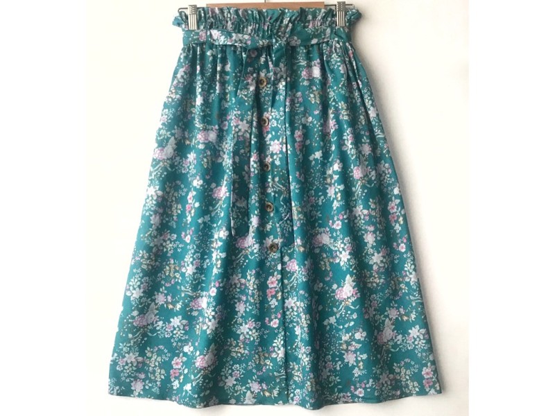 دامن دکمه دار گلدار  قد 75  کد (660)