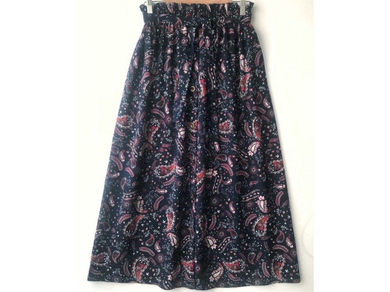 دامن دکمه دار گلدار  قد 90  کد (656)