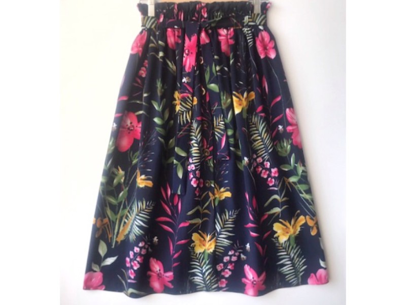 دامن دکمه دار گلدار  قد 75  کد (657)