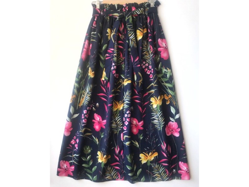 دامن دکمه دار گلدار  قد 90  کد (657)