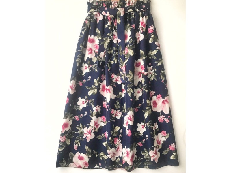 دامن دکمه دار گلدار  قد 90  کد (659)