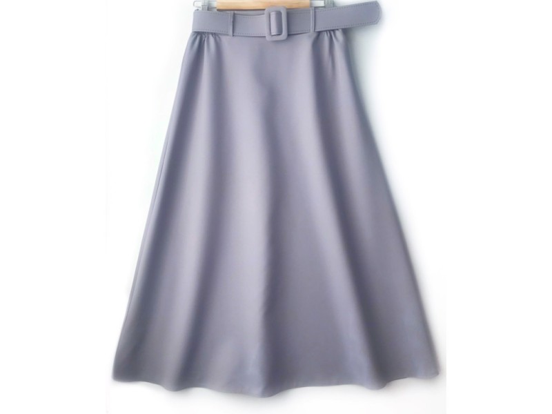 دامن  فون با  کمربند طوسی روشن قد 90 كد (m)