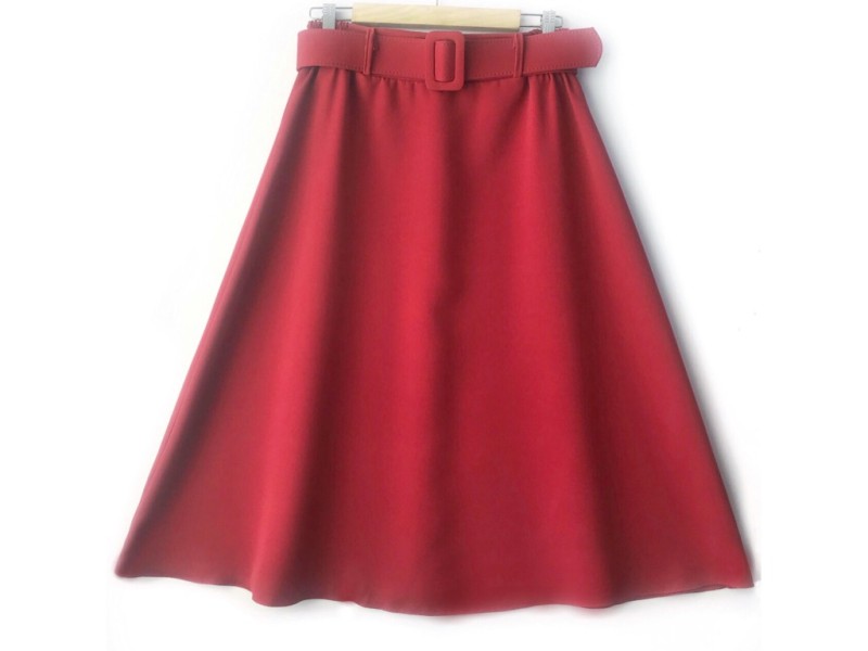 دامن  فون با  کمربند قرمز قد 75 كد (m)