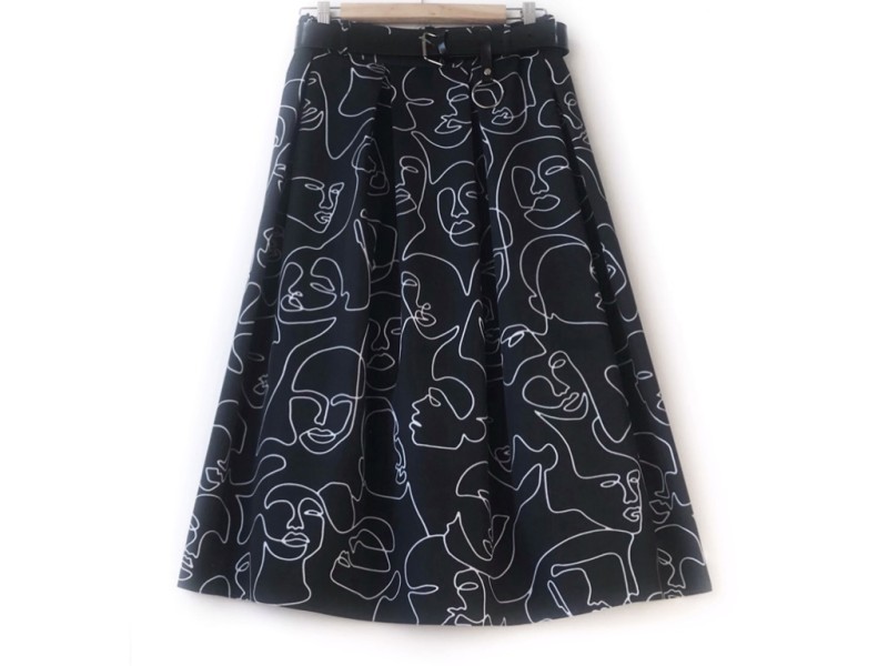 دامن پیلی  با کمربند کد  ( 001)  قد 75