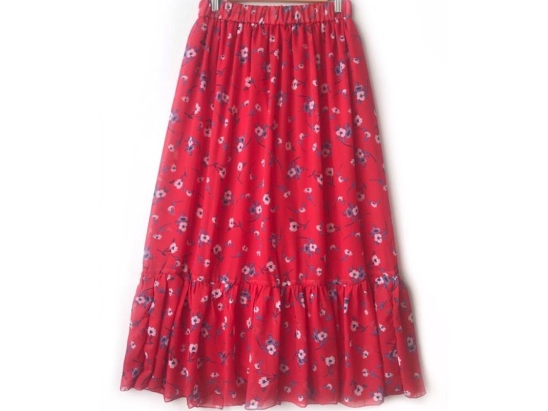 دامن حریر گلدار  قد 90 کد (605)