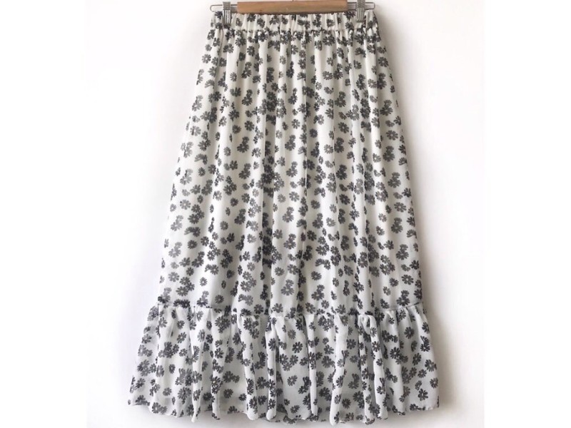 دامن حریر گلدار  قد 90 کد (210)