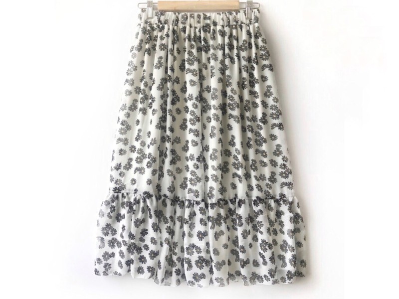 دامن حریر گلدار  قد 75  کد (210)