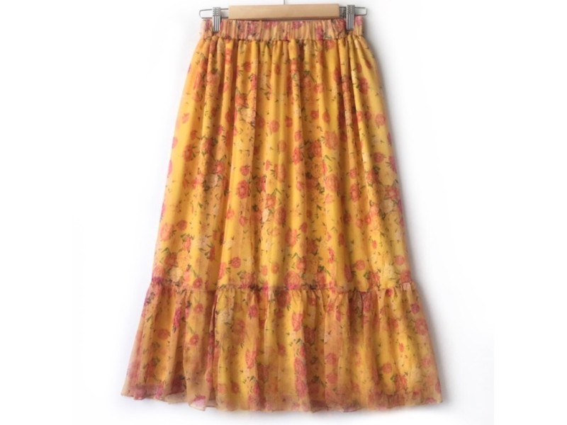 دامن حریر گلدار  قد 75  کد (341)