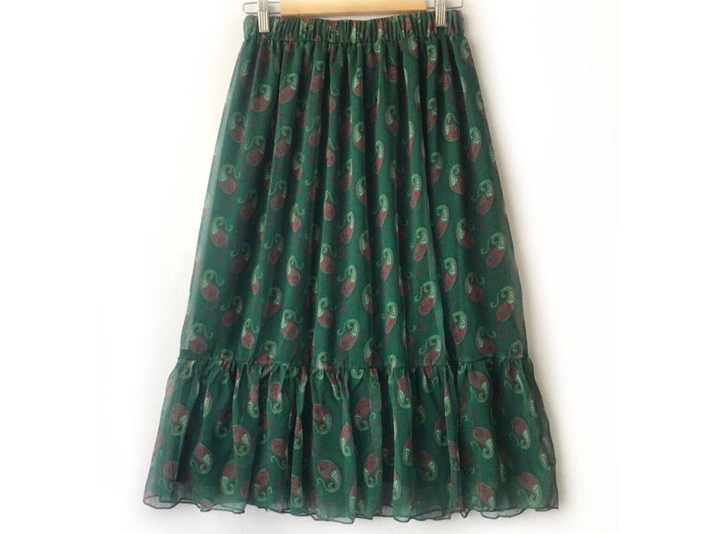 دامن حریر گلدار  قد 75  کد (301)