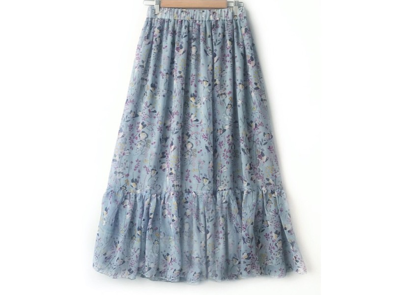 دامن حریر گلدار  قد 90 کد (608)