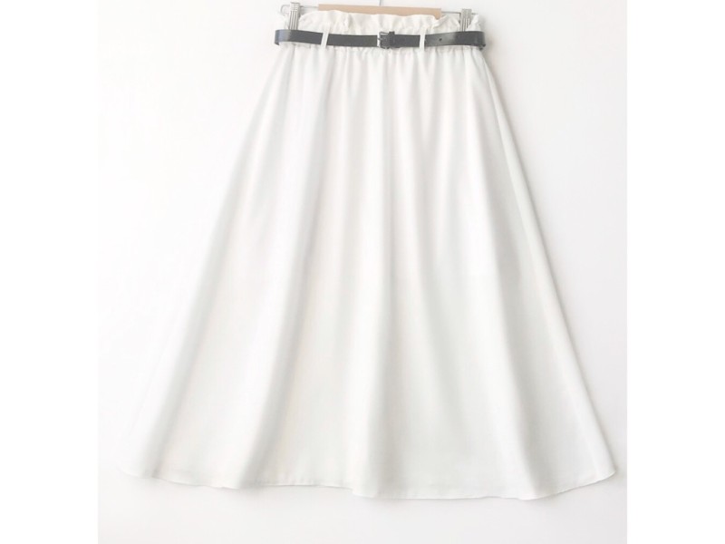 دامن  کلوش سفید کد A با کمربند قد 75