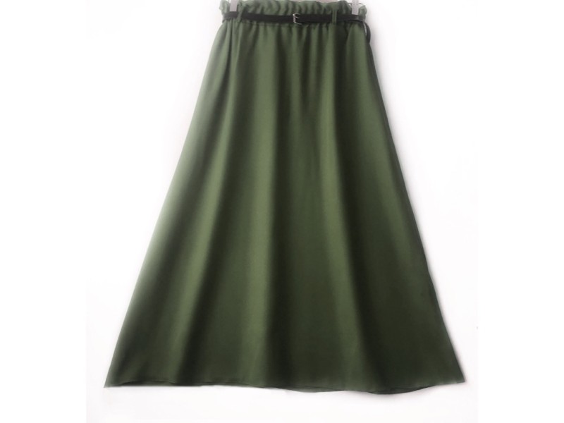 دامن   سبز کد A  فون با کمربند قد 90