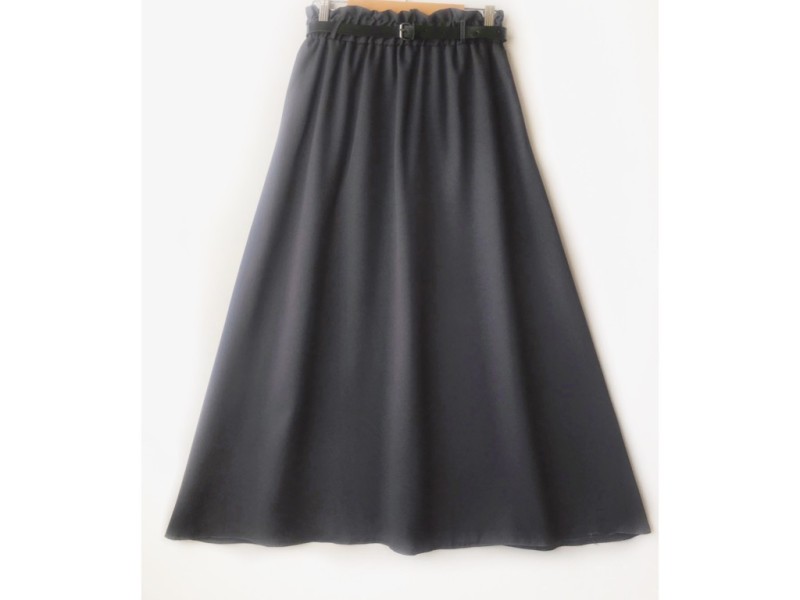 دامن  کلوش طوسی تیره کد A با کمربند قد 90