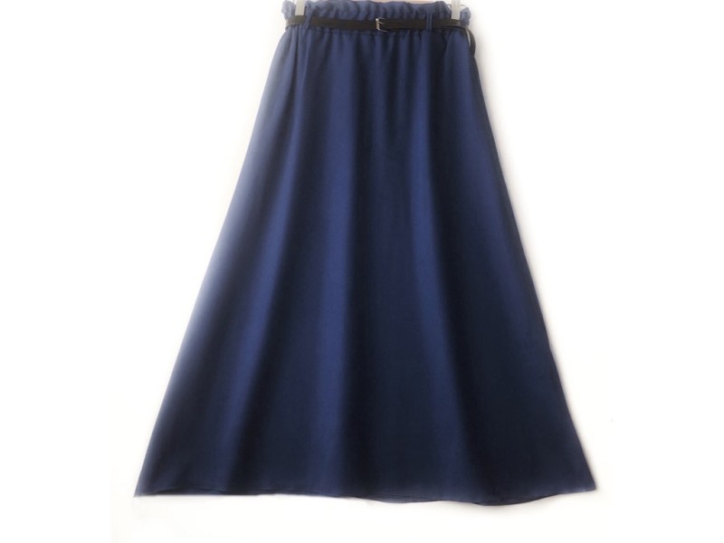 دامن   سرمه ای کد A  فون  با کمربند قد 90