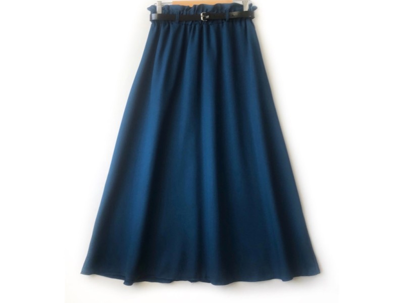 دامن  ابی نفتی کد A فون با کمربند قد 90