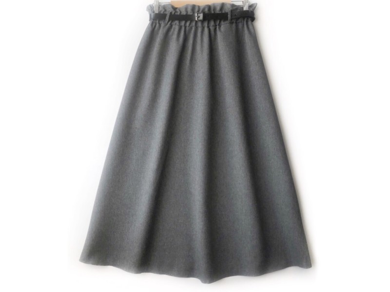 دامن  کلوش طوسی کد A با کمربند قد 90