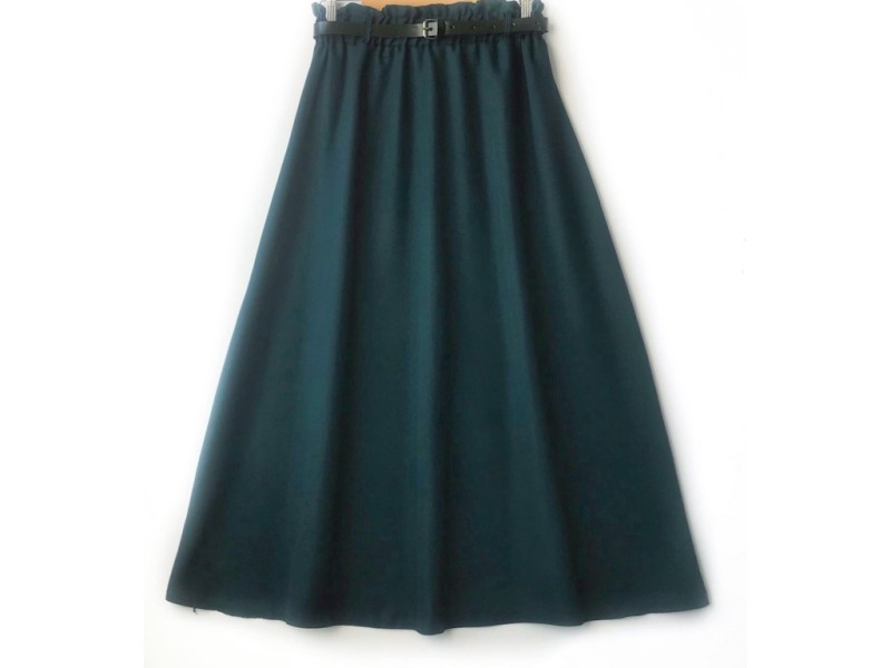 دامن  کلوش یشمی کد A با کمربند قد 90