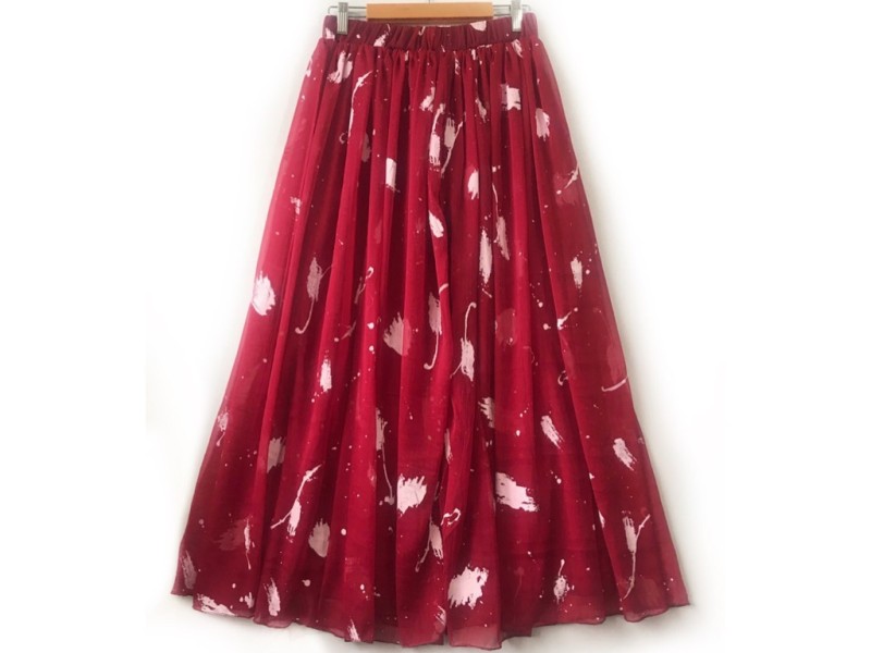 دامن حریر گلدار  قد 90 کد (844)