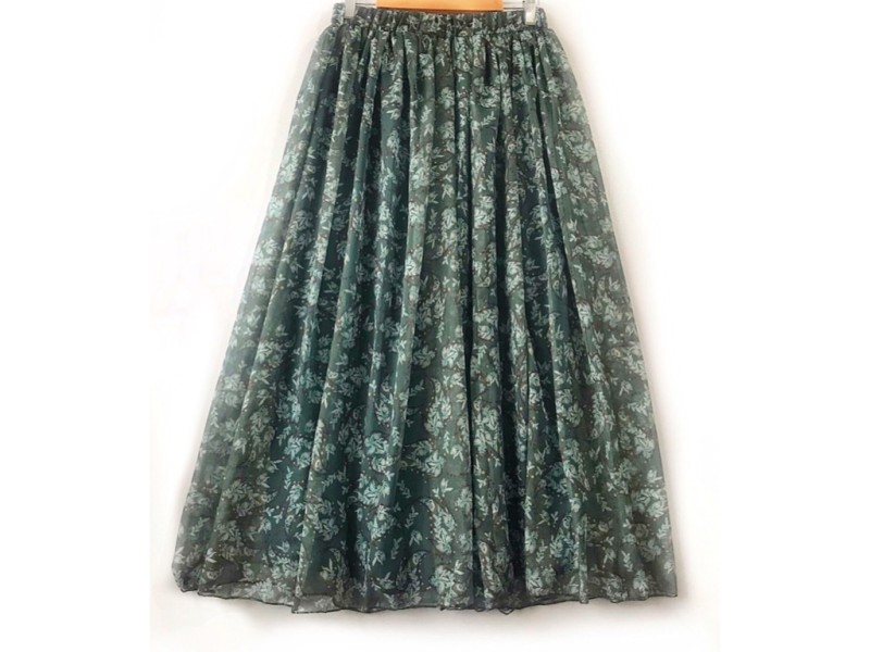 دامن حریر گلدار  قد 90 کد (831)