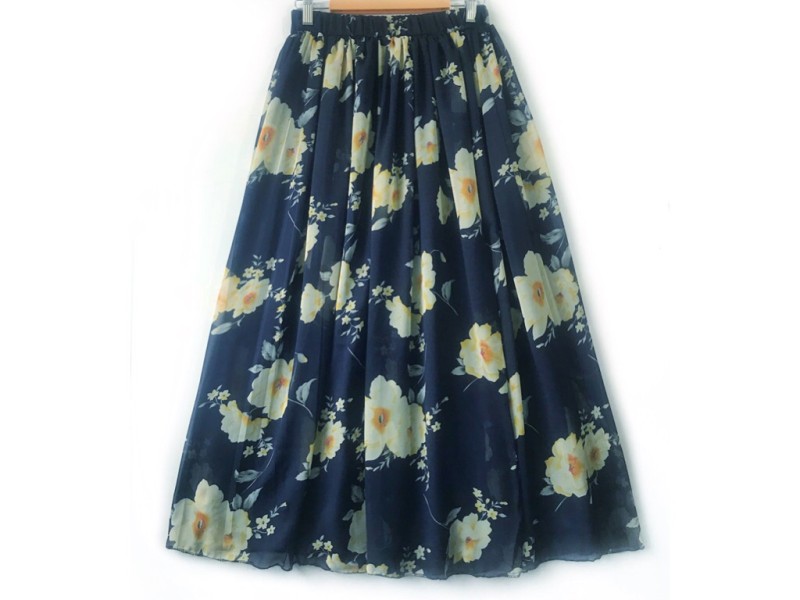 دامن حریر گلدار  قد 90 کد (852)