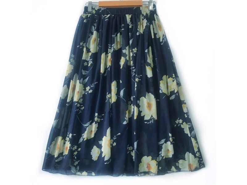 دامن حریر گلدار  قد 75  کد (852)