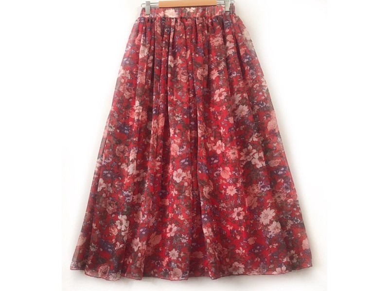 دامن حریر گلدار  قد 90 کد (843)