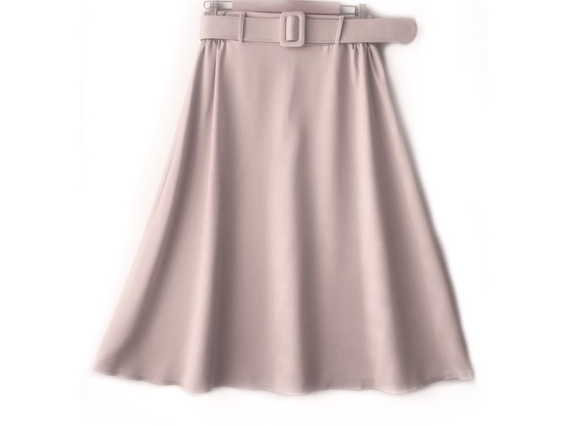 دامن  کلوش با  کمربند کرم  قد 75