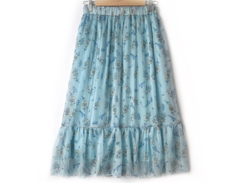 دامن حریر گلدار  قد 75  کد (601)