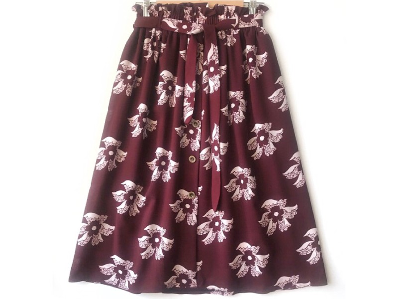 دامن دکمه دار گلدار  قد 75  کد (661)