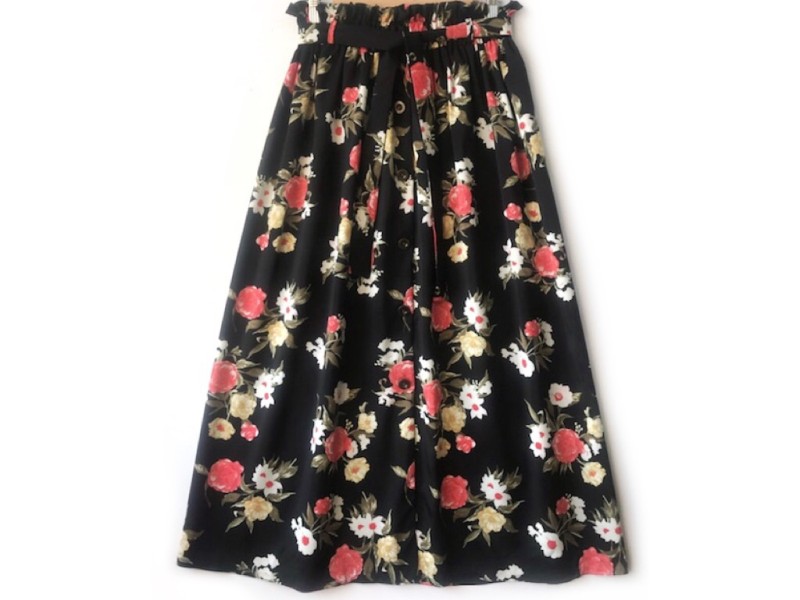 دامن دکمه دار گلدار  قد 90  کد (663)